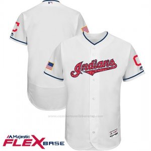 Camiseta Beisbol Hombre Cleveland Indians 2017 Estrellas y Rayas Blanco Flex Base