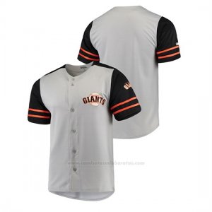 Camiseta Beisbol Hombre San Francisco Giants Button-Down Stitches Autentico Gris