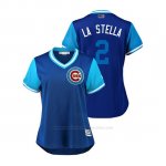 Camiseta Beisbol Mujer Chicago Cubs Tommy La Stella 2018 Llws Players Weekend La Stella Royal