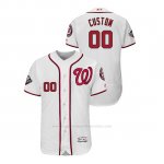 Camiseta Beisbol Hombre Washington Nationals Personalizada 2019 World Series Bound Flex Base Blanco