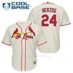Camiseta Beisbol Hombre St. Louis Cardinals Blancoy Herzog 24 Crema Alterno Cool Base