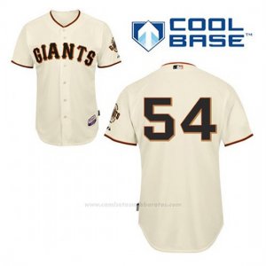 Camiseta Beisbol Hombre San Francisco Giants Sergio Romo 54 Crema 1ª Cool Base