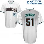 Camiseta Beisbol Hombre Arizona Diamondbacks 51 Randy Johnson Blanco3 Cool Base