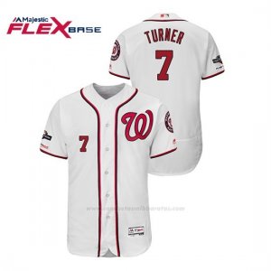 Camiseta Beisbol Hombre Washington Nationals Trea Turner 2019 Postseason Flex Base Blanco