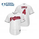Camiseta Beisbol Hombre Cleveland Indians Bradley Zimmer 2019 All Star Game Patch Cool Base Blanco