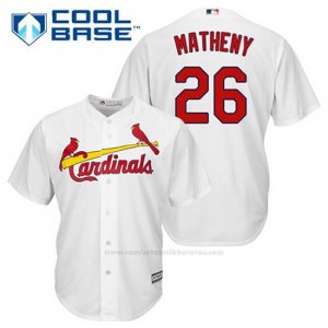Camiseta Beisbol Hombre St. Louis Cardinals Mike Matheny 26 Blanco 1ª Cool Base