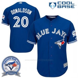 Camiseta Beisbol Hombre Toronto Blue Jays Josh Donaldson 20 Cool Base 40 Aniversario
