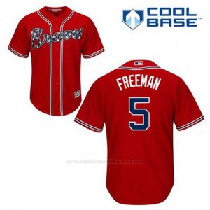 Camiseta Beisbol Hombre Atlanta Braves 5 Frojodie Freeman Rojo Alterno Cool Base
