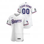 Camiseta Beisbol Hombre Texas Rangers Personalizada Autentico 2020 Primera Blanco