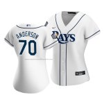Camiseta Beisbol Mujer Tampa Bay Rays Nick Anderson Primera Replica Blanco