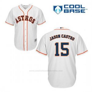 Camiseta Beisbol Hombre Houston Astros Jason Castro 15 Blanco 1ª Cool Base