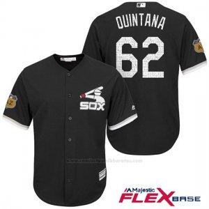 Camiseta Beisbol Hombre Chicago White Sox Jose Quintana 62 Negro 2017 Entrenamiento de Primavera Flex Base Jugador