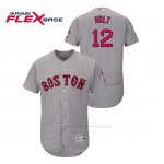 Camiseta Beisbol Hombre Boston Red Sox Brock Holt 150th Aniversario Patch Autentico Flex Base Gris