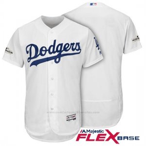 Camiseta Beisbol Hombre Los Angeles Dodgers 2017 Postemporada Blanco Flex Base