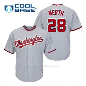 Camiseta Beisbol Hombre Washington Nationals Jayson Werth 28 Gris Cool Base