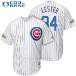 Camiseta Beisbol Hombre Chicago Cubs 2017 Postemporada 34 Jon Lester Blanco Cool Base