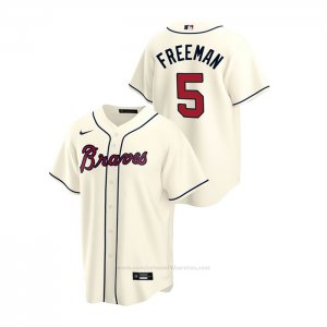Camiseta Beisbol Hombre Atlanta Braves Freddie Freeman 2020 Replica Alterno Crema