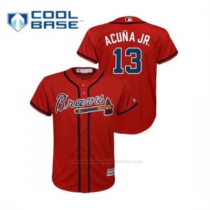 Camiseta Beisbol Nino Atlanta Braves Ronald Acuna Jr. Cool Base Alternato Rojo