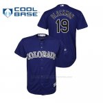 Camiseta Beisbol Nino Cleveland Rockies Charlie Negromon Cool Base Alternato Violeta