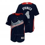 Camiseta Beisbol Nino All Star Game George Springer 2018 1ª Run Derby American League Azul