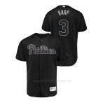 Camiseta Beisbol Hombre Philadelphia Phillies Bryce Harper 2019 Players Weekend Autentico Negro