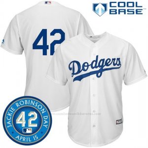 Camiseta Beisbol Hombre Los Angeles Dodgers Jackie Robinson Cool Base Blanco