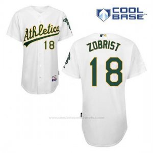 Camiseta Beisbol Hombre Oakland Athletics Ben Zobrist 18 Blanco 1ª Cool Base