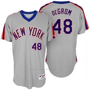 Camiseta Beisbol Hombre New York Mets New York Met Jacob Degrom Turn Back The Clock Gris