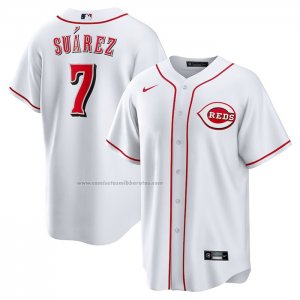 Camiseta Beisbol Hombre Cincinnati Reds Eugenio Suarez Primera Replica Blanco