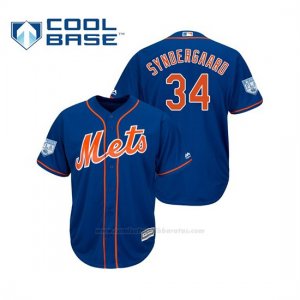 Camiseta Beisbol Hombre New York Mets Noah Syndergaard Cool Base Entrenamiento de Primavera 2019 Azul