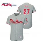 Camiseta Beisbol Hombre Philadelphia Phillies Aaron Nola 150th Aniversario Patch Flex Base Gris