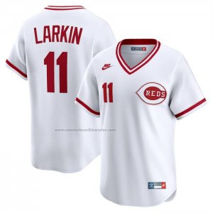 Camiseta Beisbol Hombre Cincinnati Reds Barry Larkin Throwback Cooperstown Collection Limited Blanco