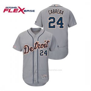 Camiseta Beisbol Hombre Detroit Tigers Miguel Cabrera 150th Aniversario Patch Flex Base Gris