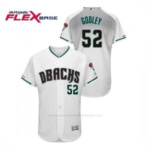 Camiseta Beisbol Hombre Arizona Diamondbacks Zack Godley 150th Aniversario Patch Autentico Flex Base Blanco