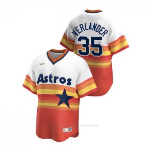 Camiseta Beisbol Hombre Houston Astros Justin Verlander Cooperstown Collection Primera Blanco Naranja