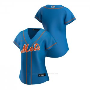 Camiseta Beisbol Mujer New York Mets Replica 2020 Alterno Azul