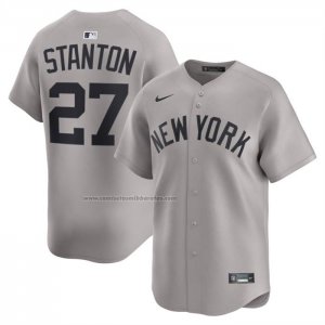 Camiseta Beisbol Hombre New York Yankees Giancarlo Stanton Segunda Limited Gris