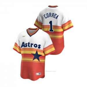 Camiseta Beisbol Hombre Houston Astros Carlos Correa Cooperstown Collection Primera Blanco Naranja