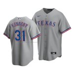 Camiseta Beisbol Hombre Texas Rangers Ian Kennedy Replica Road Gris