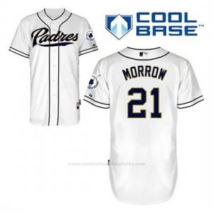 Camiseta Beisbol Hombre San Diego Padres Brandon Morrow 21 Blanco 1ª Cool Base
