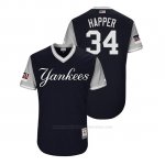 Camiseta Beisbol Hombre New York Yankees J.a. Happ 2018 Llws Players Weekend Happer Azul