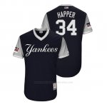 Camiseta Beisbol Hombre New York Yankees J.a. Happ 2018 Llws Players Weekend Happer Azul