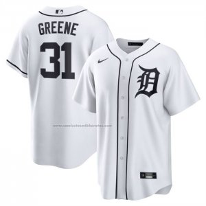 Camiseta Beisbol Hombre Detroit Tigers Riley Greene Primera Replica Blanco Camiseta Beisbol Hombre Detroit Tigers Riley Greene Primera Replica Blanco