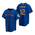 Camiseta Beisbol Hombre New York Mets Francisco Lindor Replica Azul