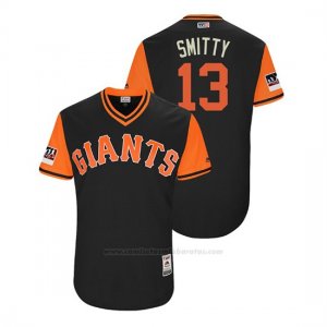 Camiseta Beisbol Hombre San Francisco Giants Will Smith 2018 Llws Players Weekend Smitty Negro