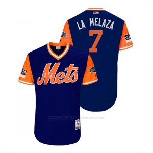 Camiseta Beisbol Hombre New York Mets Jose Reyes 2018 Llws Players Weekend La Melaza Royal