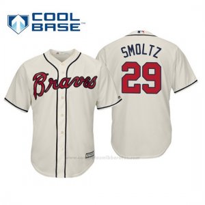 Camiseta Beisbol Hombre Atlanta Braves John Smoltz Cool Base Majestic Alternato 2019 Crema
