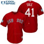 Camiseta Beisbol Hombre Boston Red Sox 41 Chris Sale Rojo 2017 Entrenamiento de Primavera Cool Base Jugador