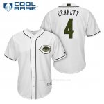 Camiseta Beisbol Hombre Cincinnati Reds 4 Scooter Gennett Blanco2018 Alterno Cool Base