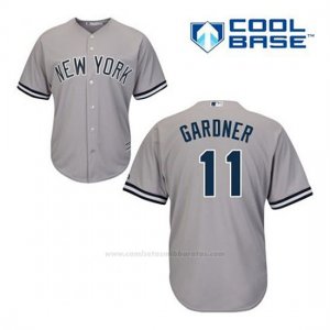 Camiseta Beisbol Hombre New York Yankees Brett Gardner 11 Gris Cool Base